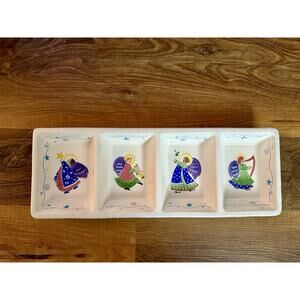 Block Angelica 4 Part‎ Angels Snack/Relish Tray Deb Mores, NEW In Box,2002